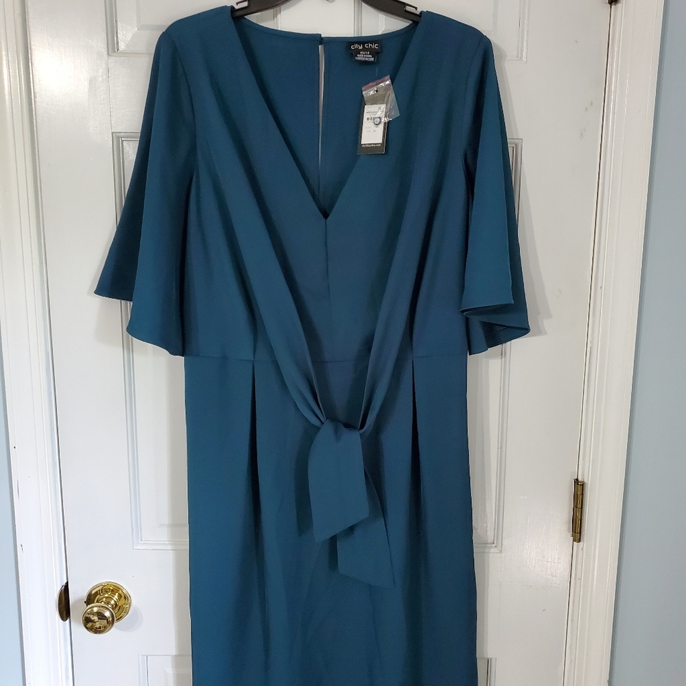 City Chic Knot Front Dress XS/14
